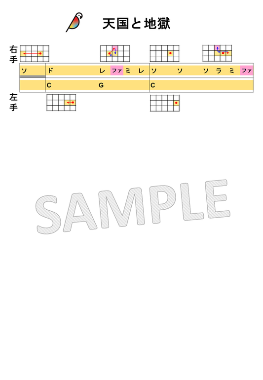 【音名図形譜PDF】天国と地獄